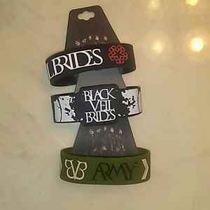 3 black veil brides wristbands